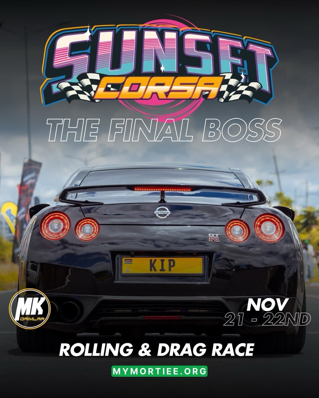 Poster for Sunset Corsa Rolling & Drag Race – The Final Boss
